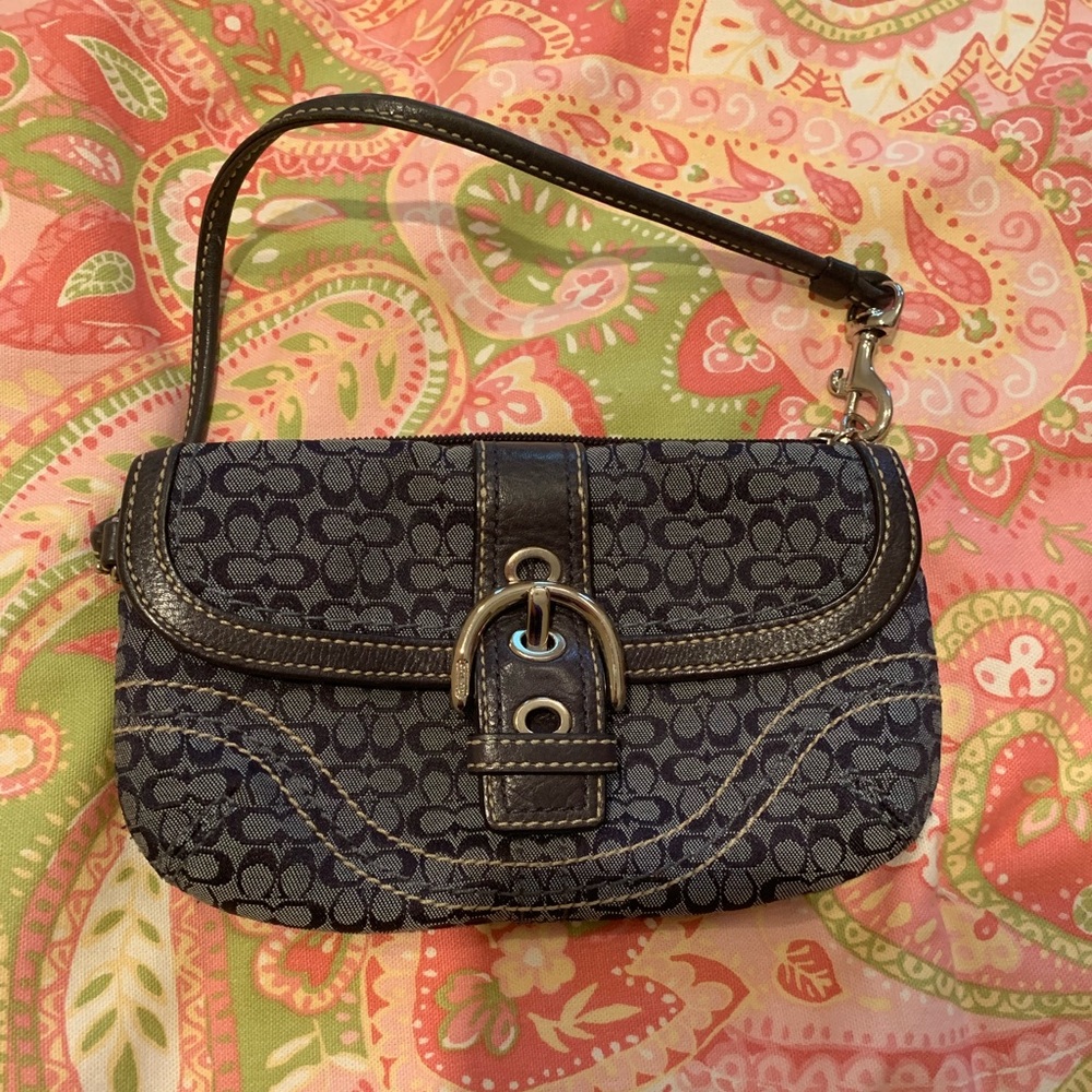 Coach Blue Wristlet